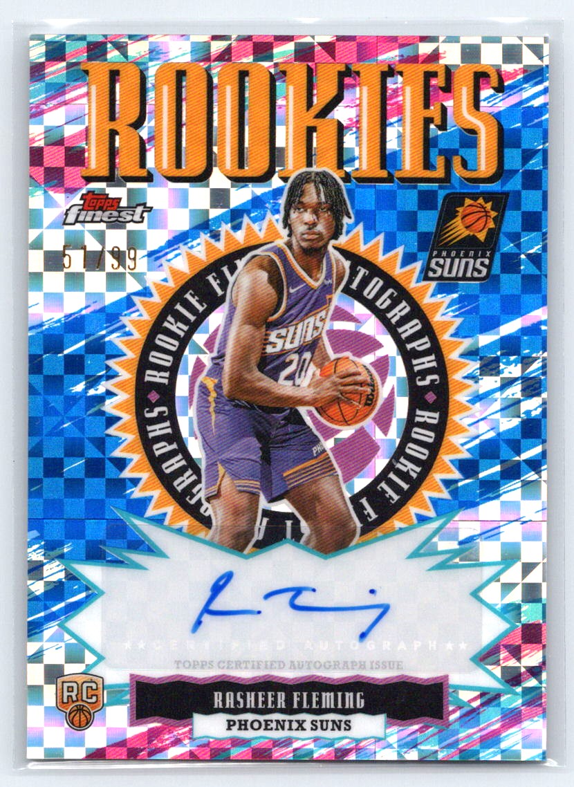 2025-26 Topps #RFA-RF Rasheer Fleming Rookie Autographs Blue X-Fractor #/99