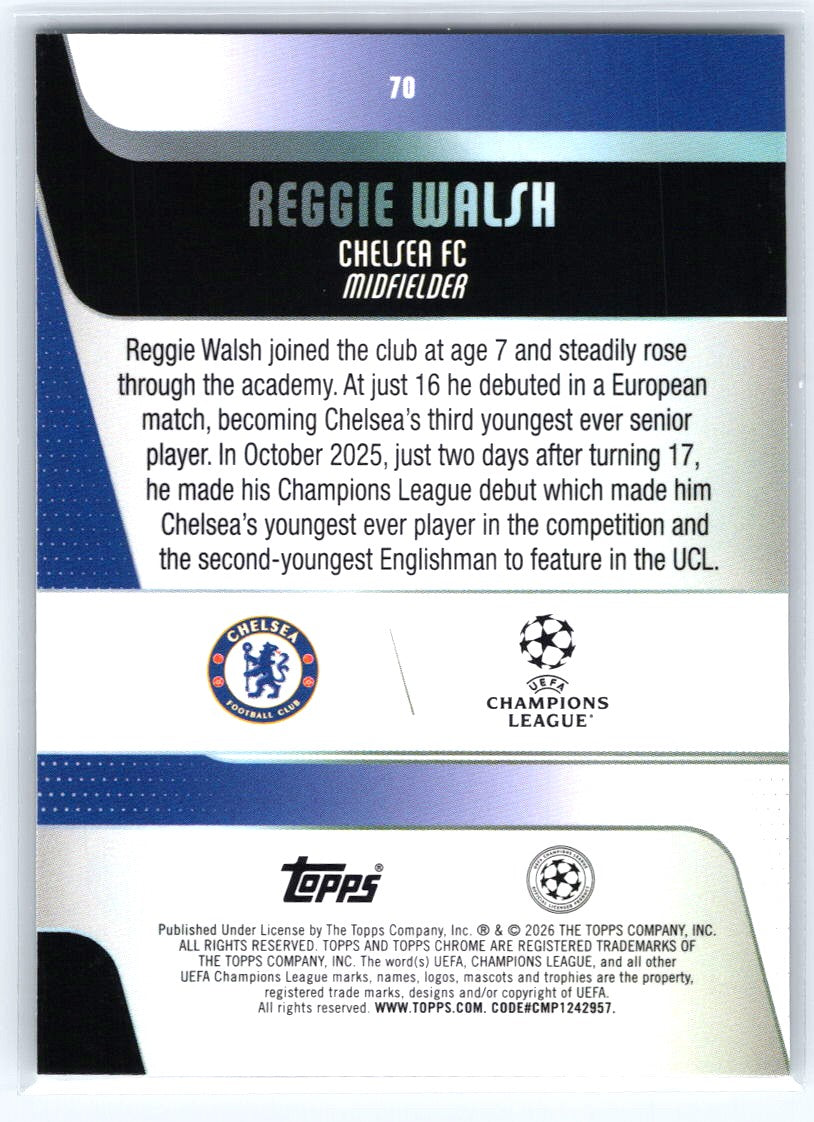 2025-26 Topps Chrome UEFA Club Competitions #70 Reggie Walsh