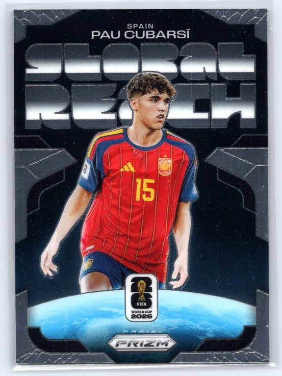 2026 Panini Prizm FIFA World Cup #2 Pau Cubarsi Global Reach Preferred Prizms