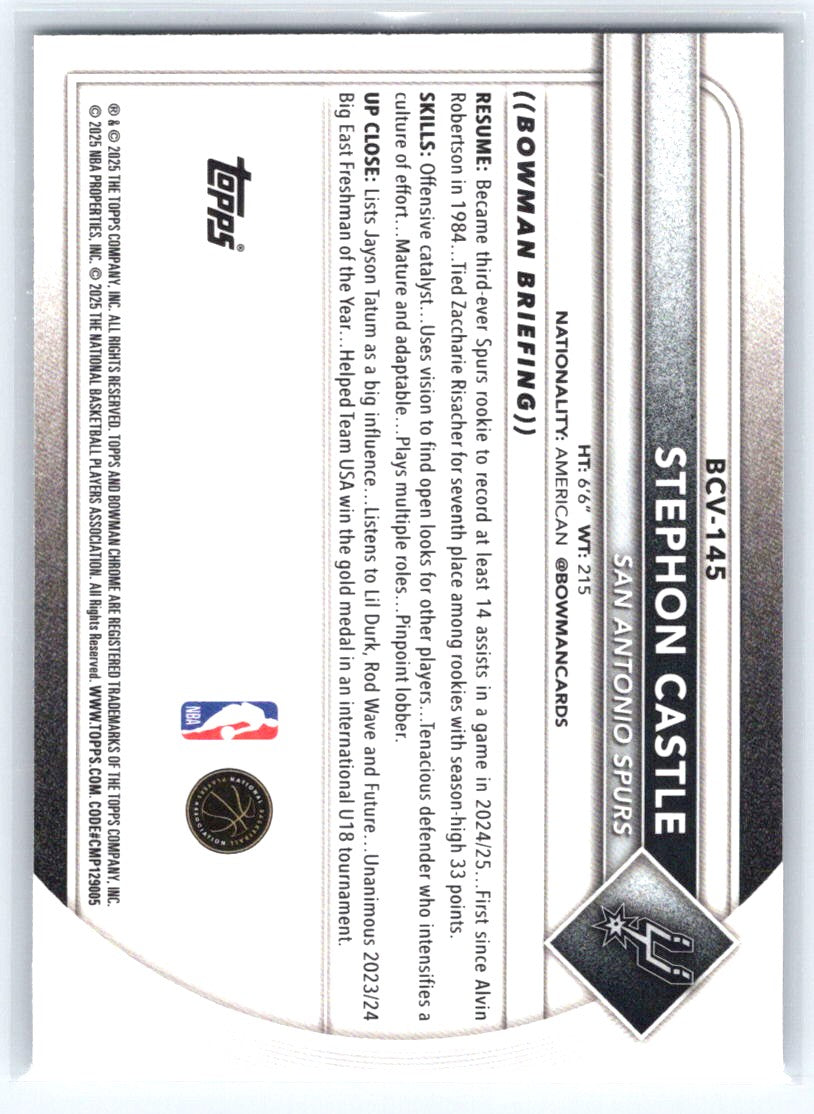 2025-26 Bowman #BCV-145 Stephon Castle Chrome Mojo Refractors