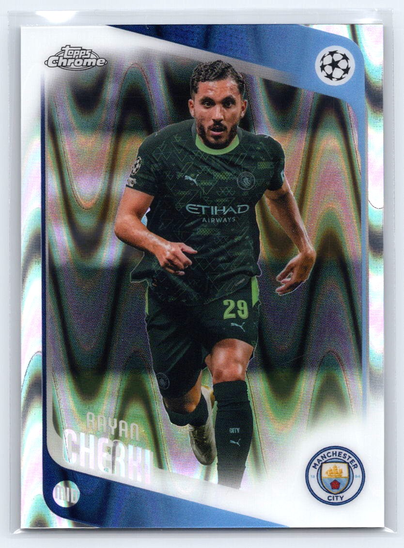 2025-26 Topps Chrome UEFA Club Competitions #1 Rayan Cherki Raywave Refractor
