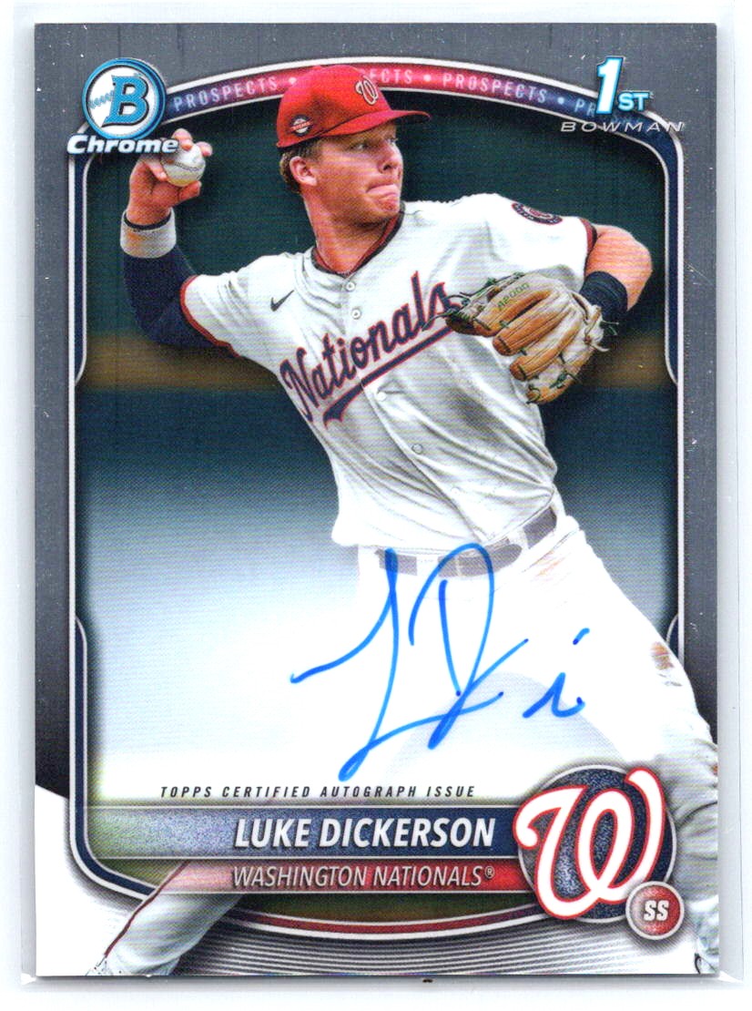 2025 Bowman Chrome #CPA-LDI Luke Dickerson Prospect Autographs
