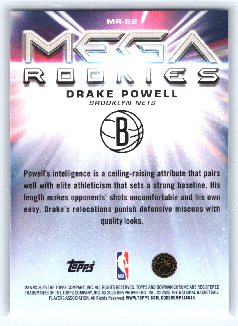 2025-26 Bowman #MR-22 Drake Powell Mega Rookies