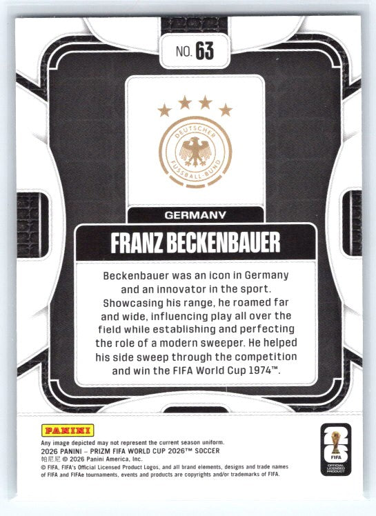 2026 Panini Prizm FIFA World Cup #63 Franz Beckenbauer