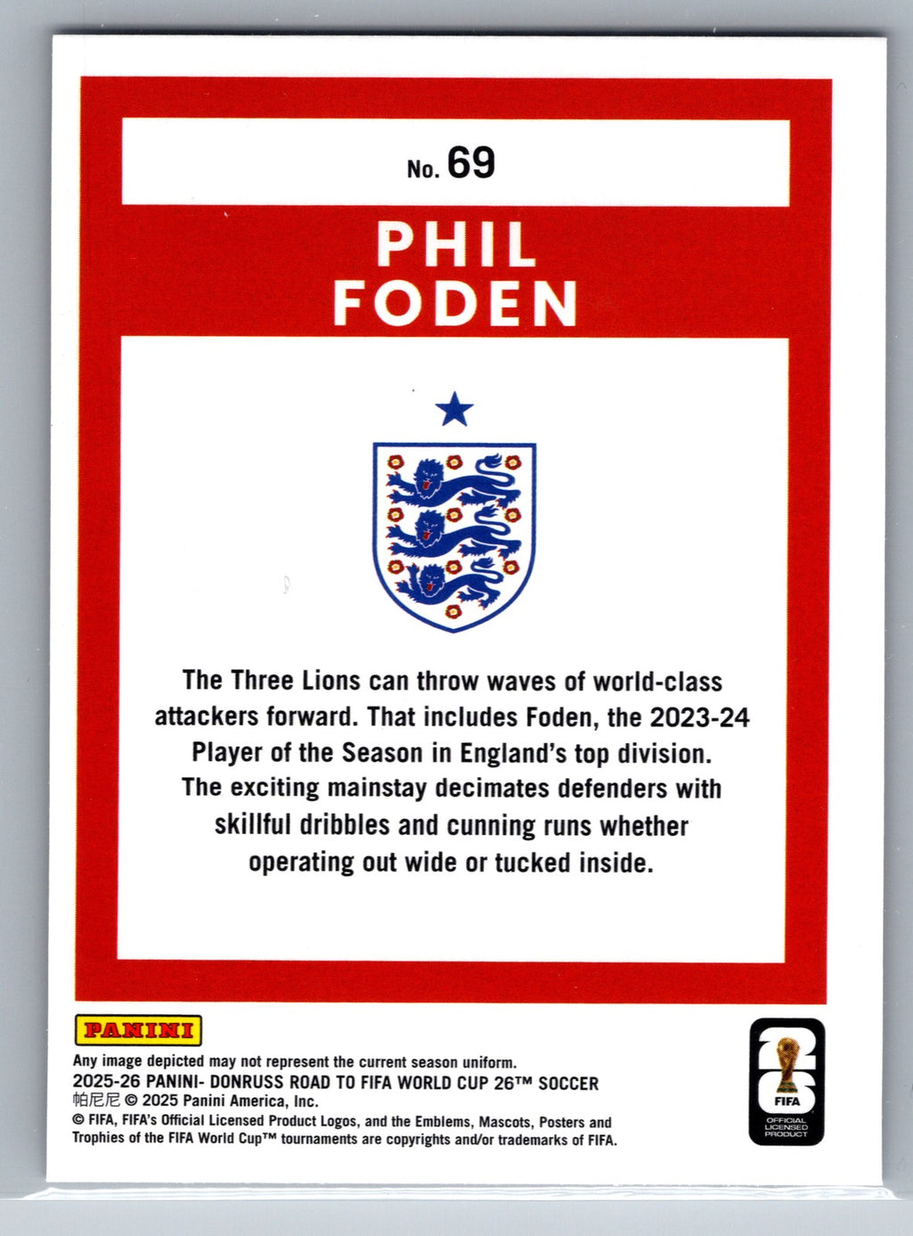 2025-26 Donruss Road to FIFA World Cup #69 Phil Foden Bronze