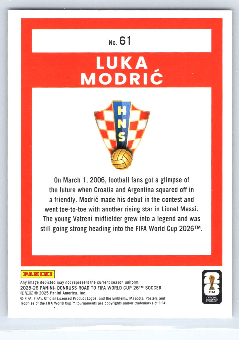 2025-26 Donruss Road to FIFA World Cup #61 Luka Modric Silver