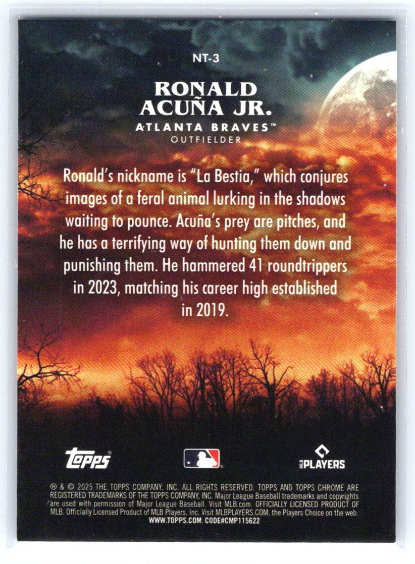 2025 Topps Chrome Update #NT-3 Ronald Acuña Jr. Night Terrors