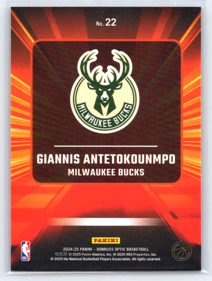 2024-25 Donruss Optic #22 Giannis Antetokounmpo Express Lane