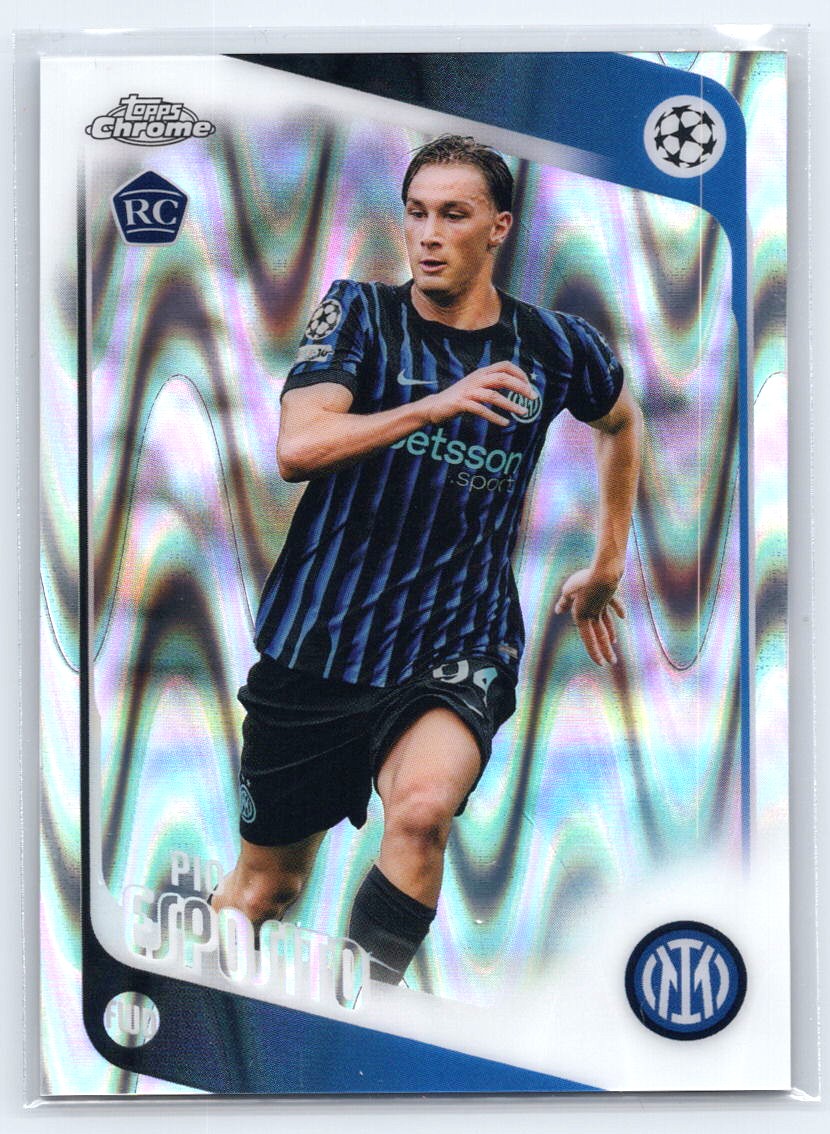 2025-26 Topps Chrome UEFA Club Competitions #163 Pio Esposito Raywave Refractor