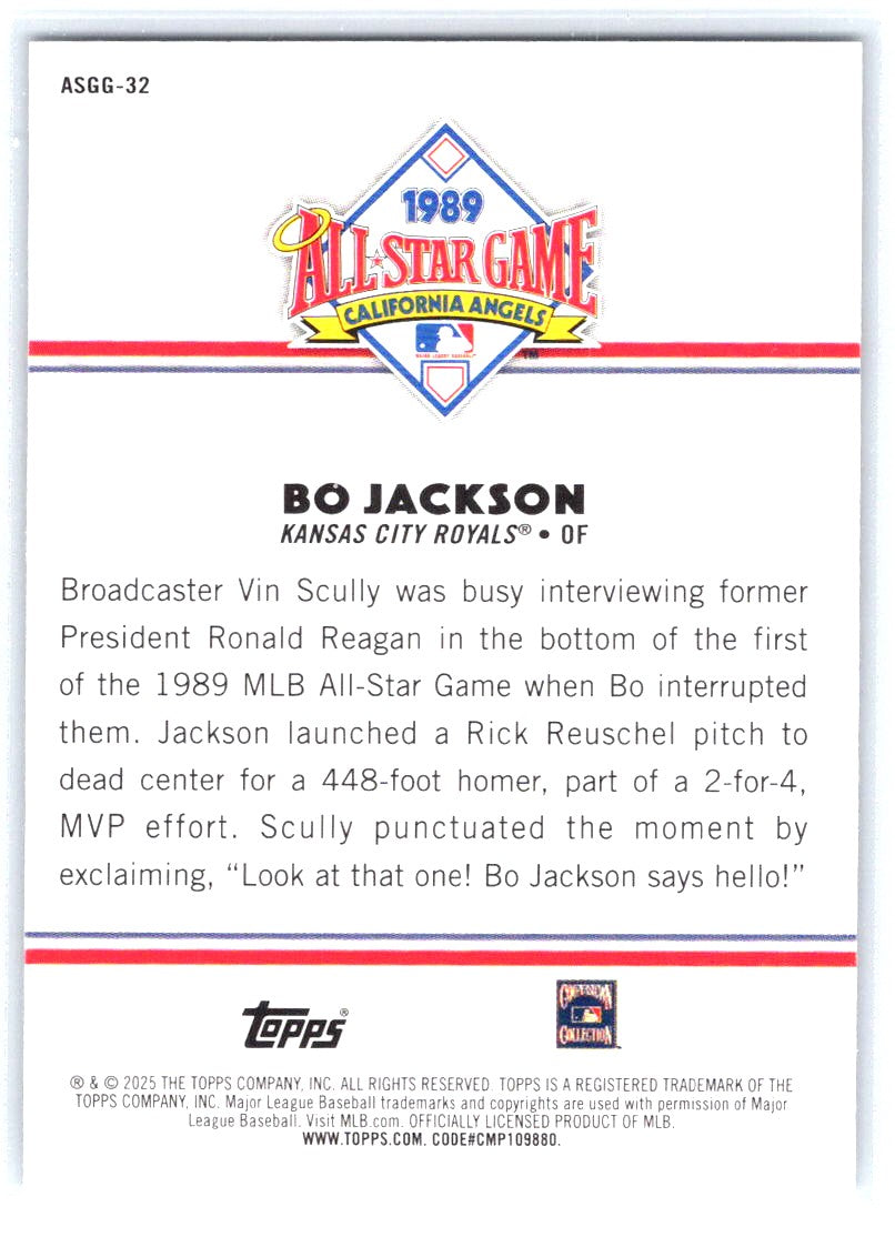2025 Topps All-Star Game #ASGG-32 Bo Jackson All-Star Game Greats