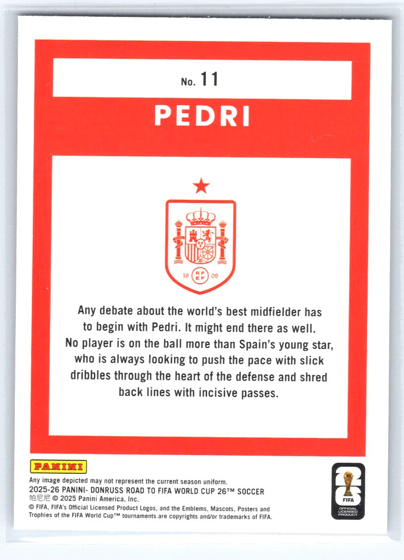 2025-26 Donruss Road to FIFA World Cup #11 Pedri Silver