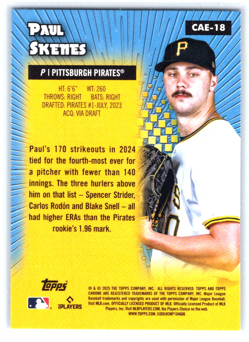2025 Topps Chrome #CAE-18 Paul Skenes Chrome All-Etch