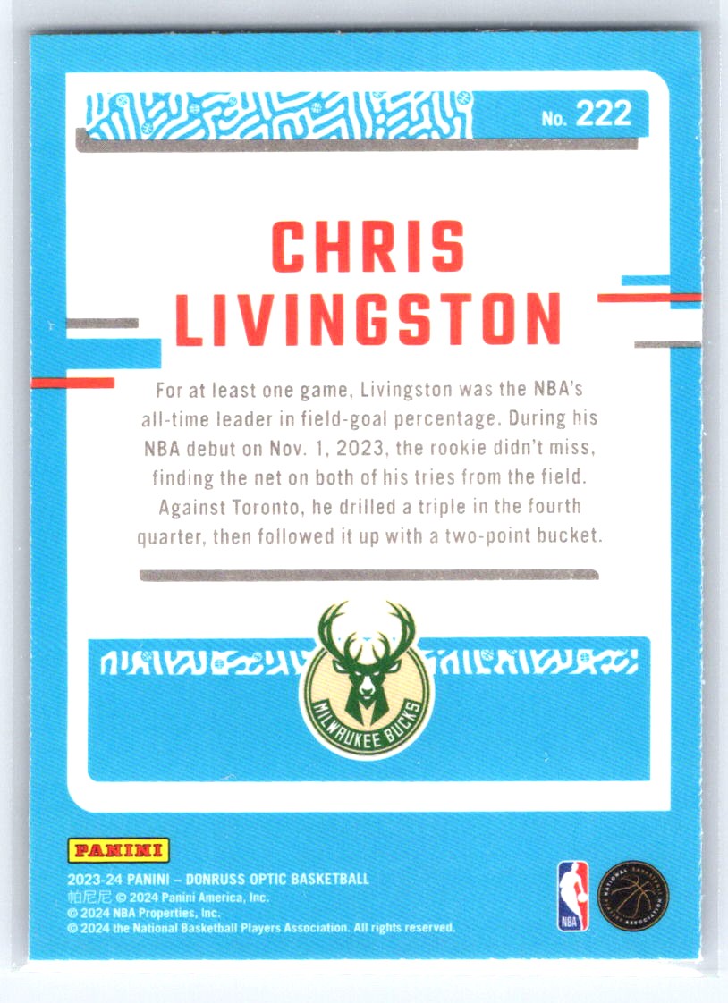 2023-24 Donruss Optic #222 Chris Livingston