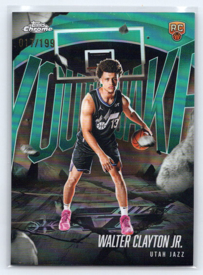 2025-26 Topps Chrome #YQ-13 Walter Clayton Jr. Youthquake Aqua Refractor #/199