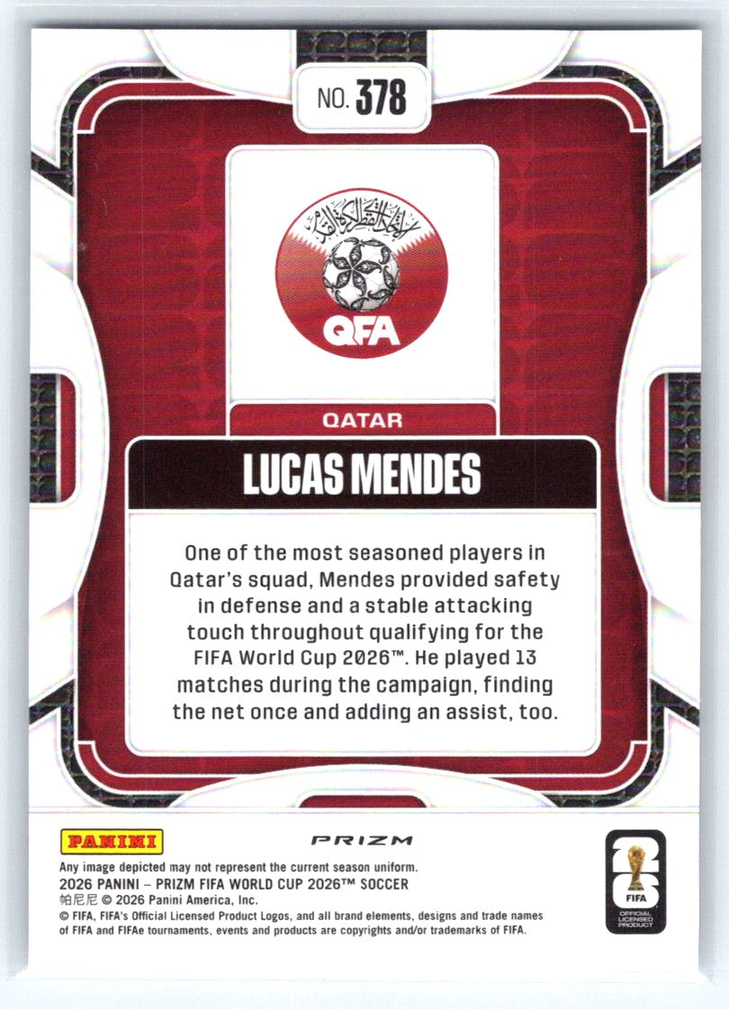 2026 Panini Prizm FIFA World Cup #378 Lucas Mendes Wave