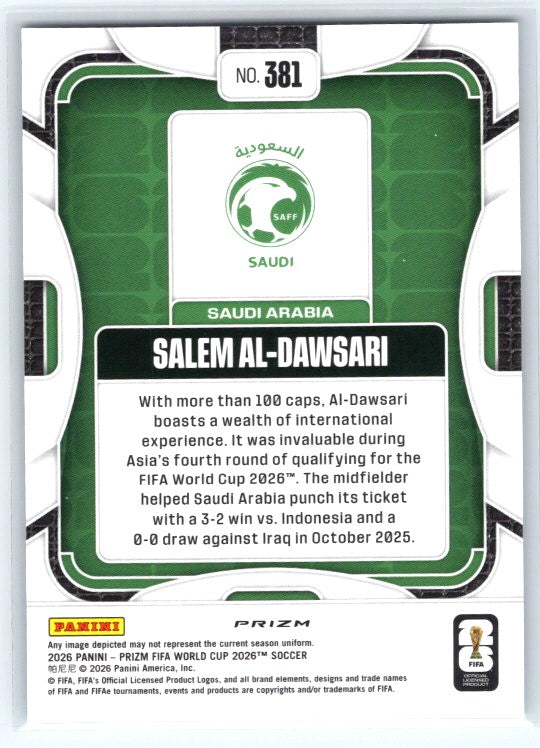 2026 Panini Prizm FIFA World Cup #381 Salem Al-Dawsari Wave Prizms