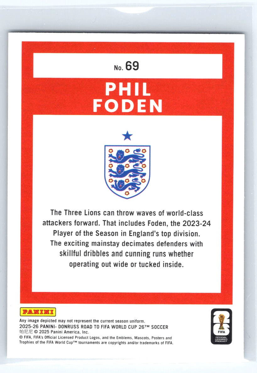 2025-26 Donruss Road to FIFA World Cup #69 Phil Foden Silver
