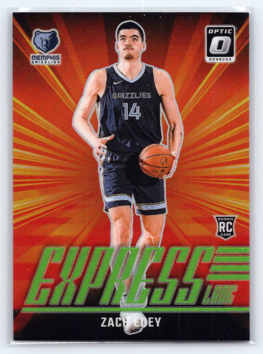 2024-25 Donruss Optic #10 Zach Edey Express Lane Lime Green #/199