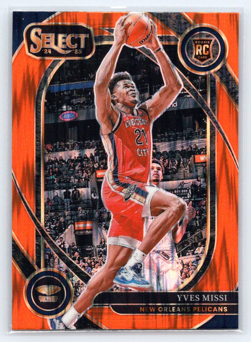 2024-25 Panini Select #284 Yves Missi Orange Flash Prizm