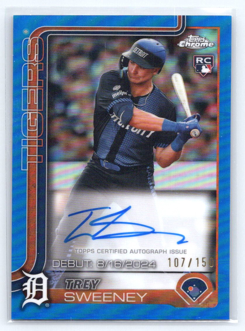 2025 Topps Chrome Update #CRDA-TS Trey Sweeney Autographs Blue Refractors #/150