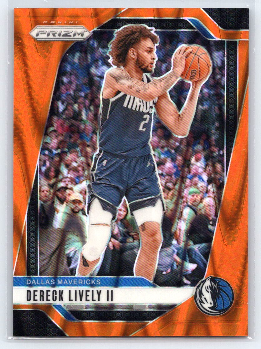 2024-25 Panini Prizm #214 Dereck Lively II Prizms Orange Seismic #/199