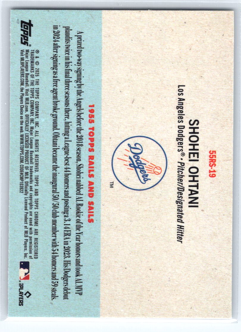2025 Topps Chrome Platinum #55RS-19 Shohei Ohtani 1955 Topps Rails and Sails