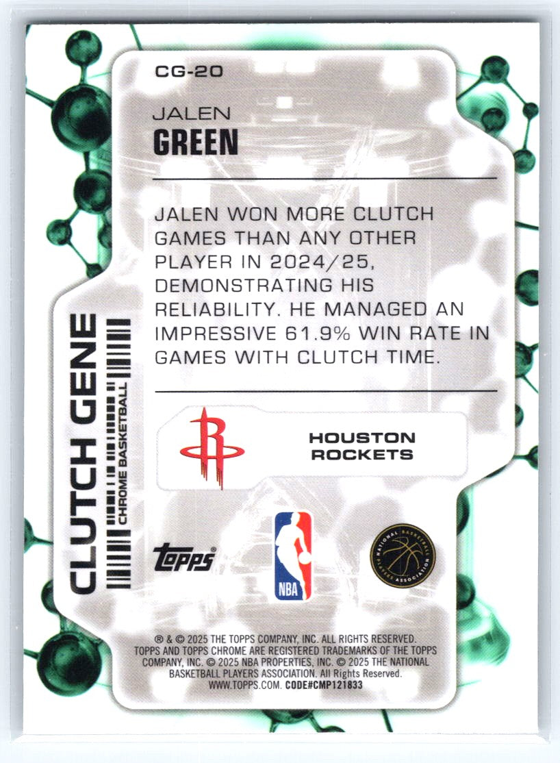 2025-26 Topps Chrome #CG-20 Jalen Green Clutch Gene