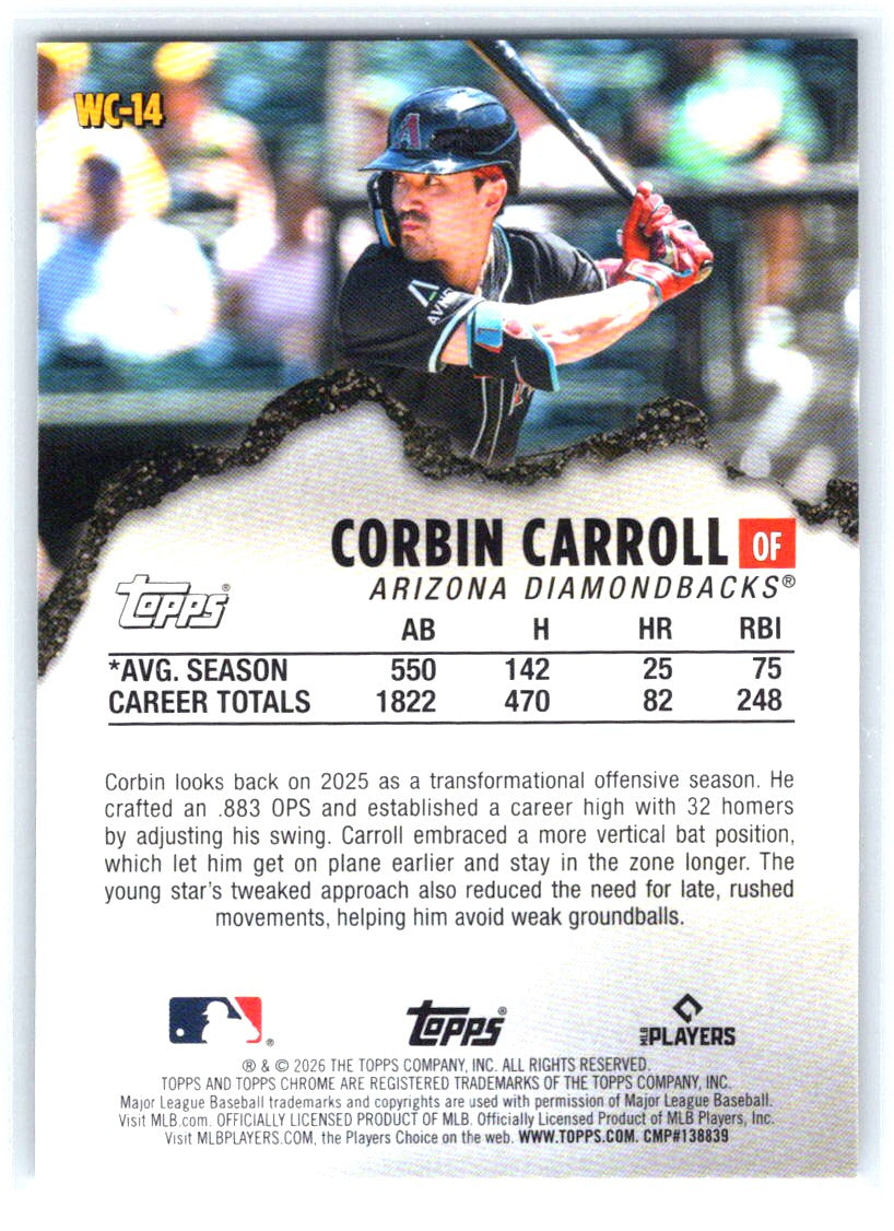2026 Topps Chrome #WC-14 Corbin Carroll Wrecking Crew