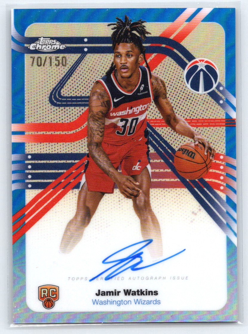 2025-26 Topps #NS-JW Jamir Watkins Next Stop Signatures Blue Refractor #/150