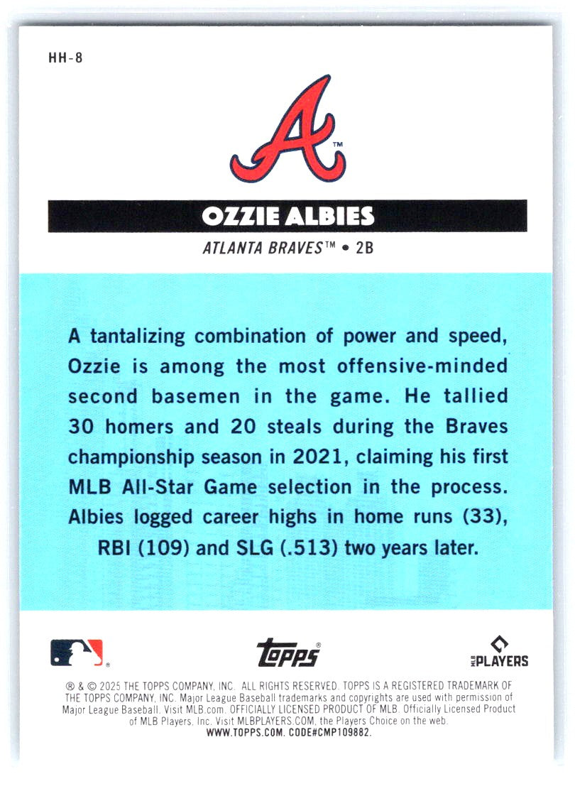 2025 Topps All-Star Game #HH-8 Ozzie Albies Homegrown Heroes