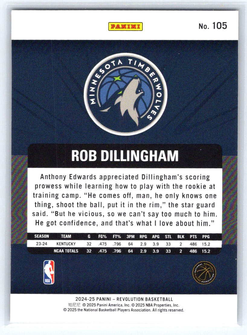 2024-25 Panini Revolution #105 Rob Dillingham