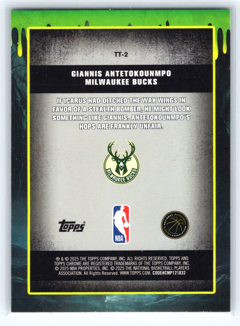 2025-26 Topps Chrome #TT-2 Giannis Antetokounmpo Tall Tales