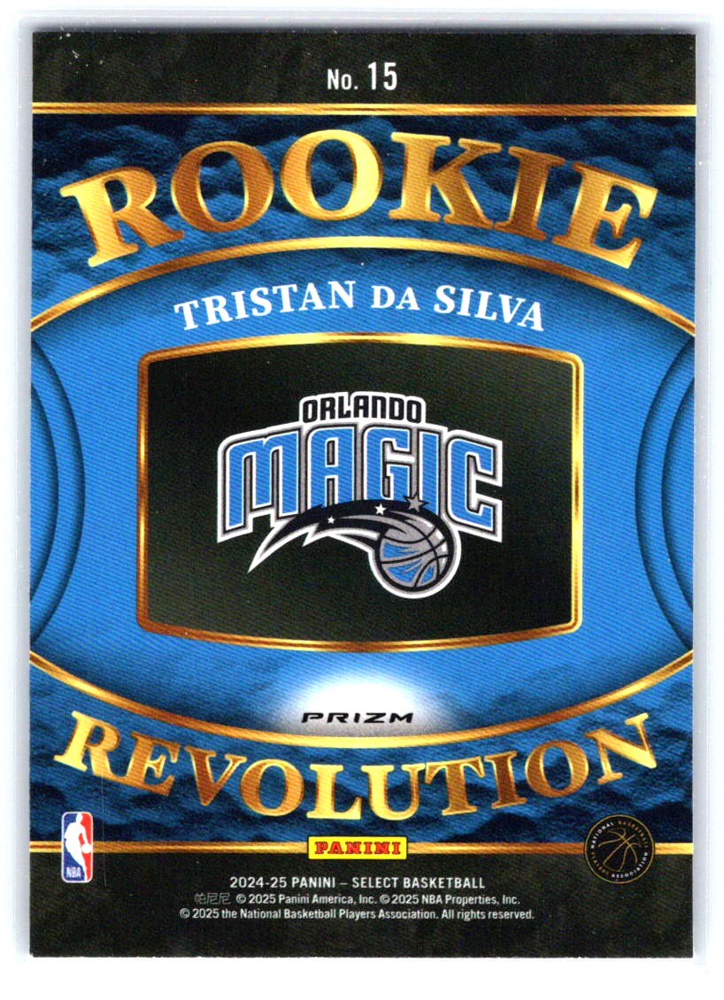 2024-25 Panini Select #15 Tristan da Silva Rookie Revolution Silver Prizms