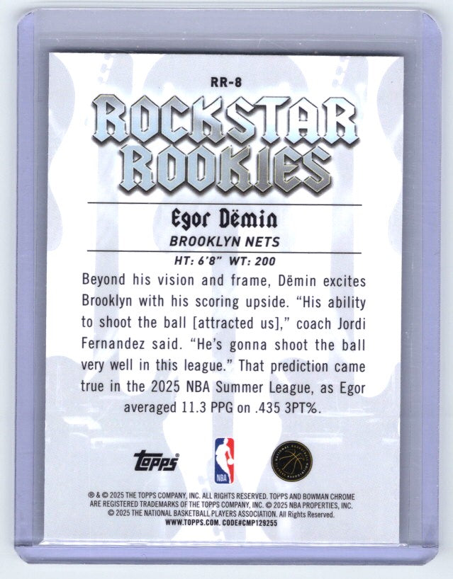 2025-26 Bowman #RR-8 Egor Demin Rockstar Rookies