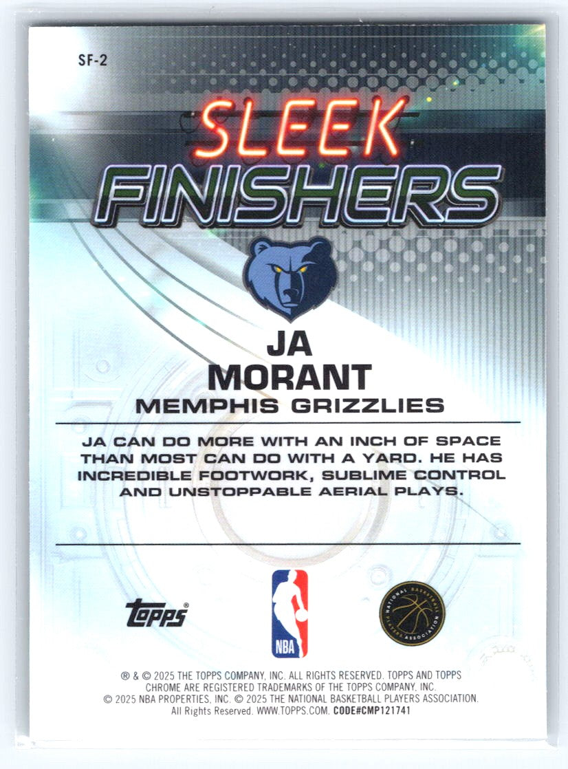 2025-26 Topps Chrome #SF-2 Ja Morant Sleek Finishers