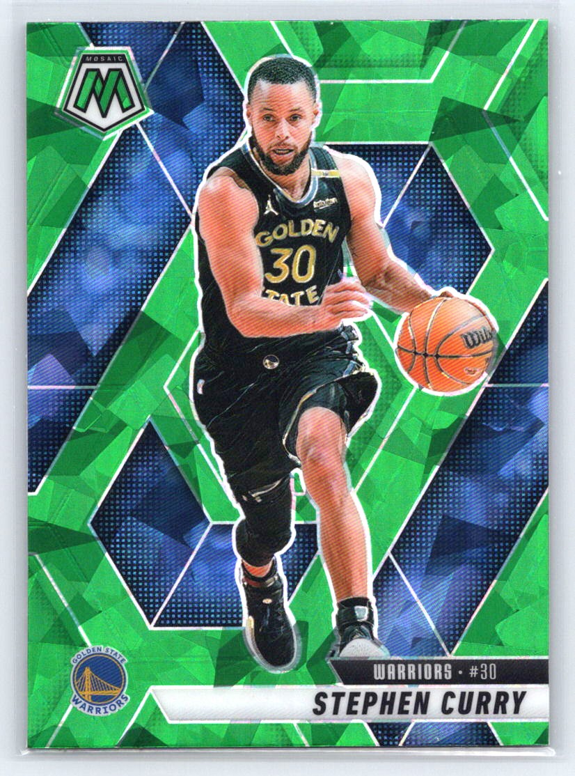 2024-25 Panini Mosaic #163 Stephen Curry Green Ice Mosaic