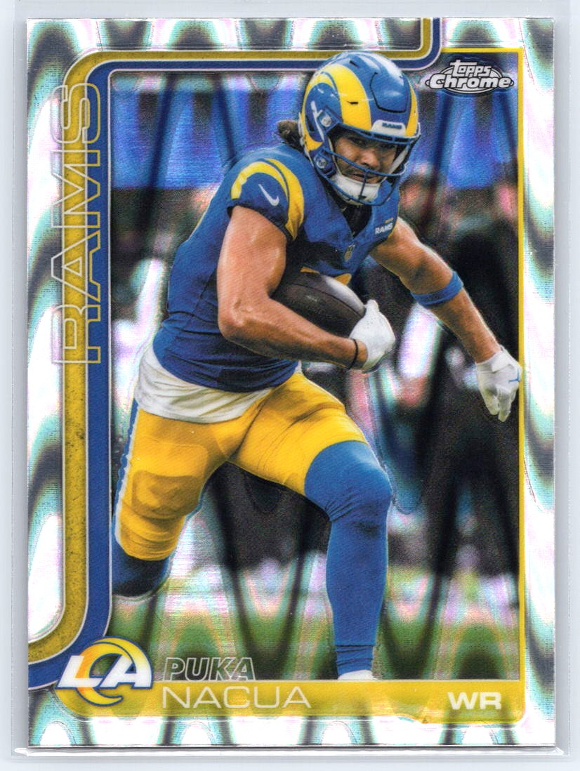 2025 Topps Chrome #166 Puka Nacua Ray Wave Refractor