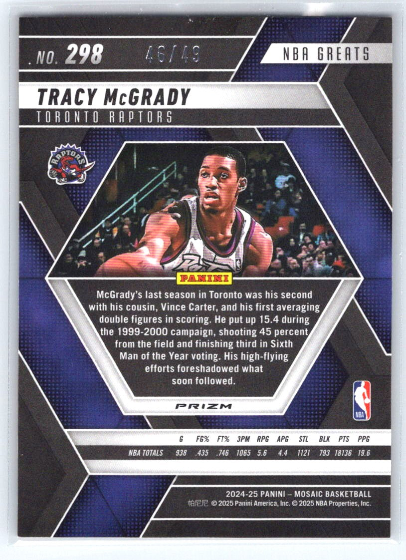 2024-25 Panini Mosaic #298 Tracy McGrady Orange Ice Mosaic #/49