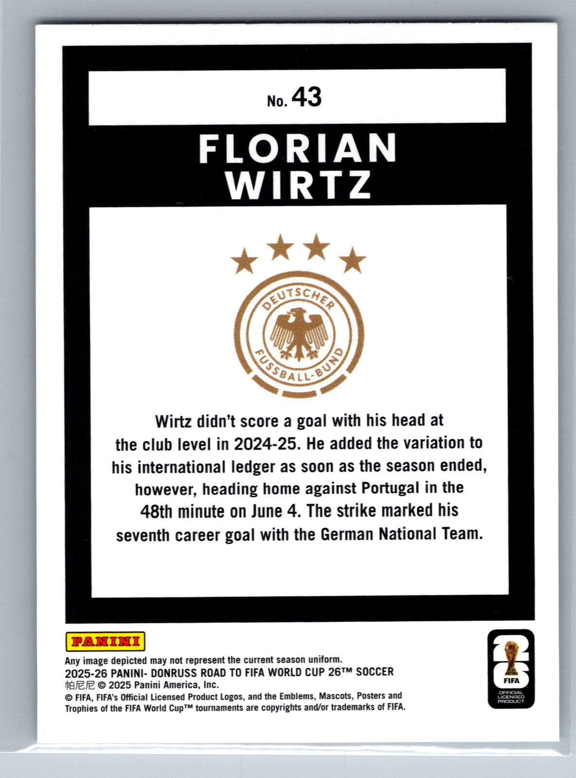 2025-26 Donruss Road to FIFA World Cup #43 Florian Wirtz Silver