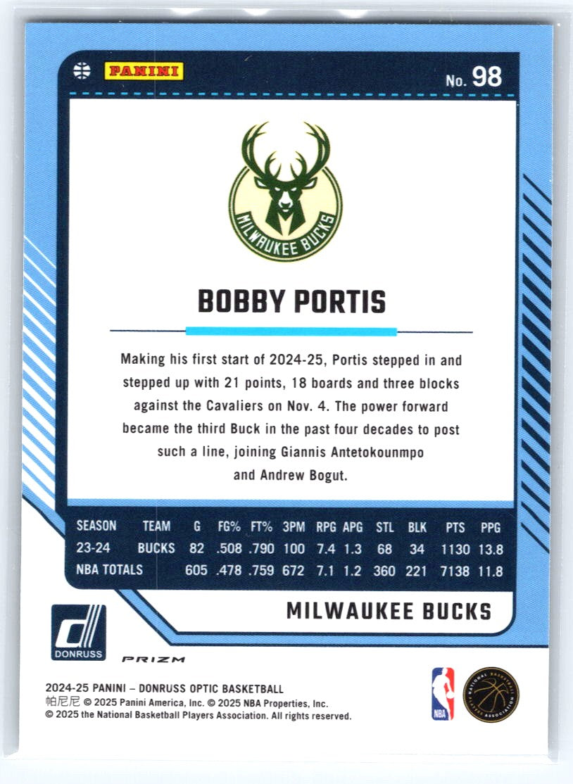 2024-25 Donruss Optic #98 Bobby Portis Holo