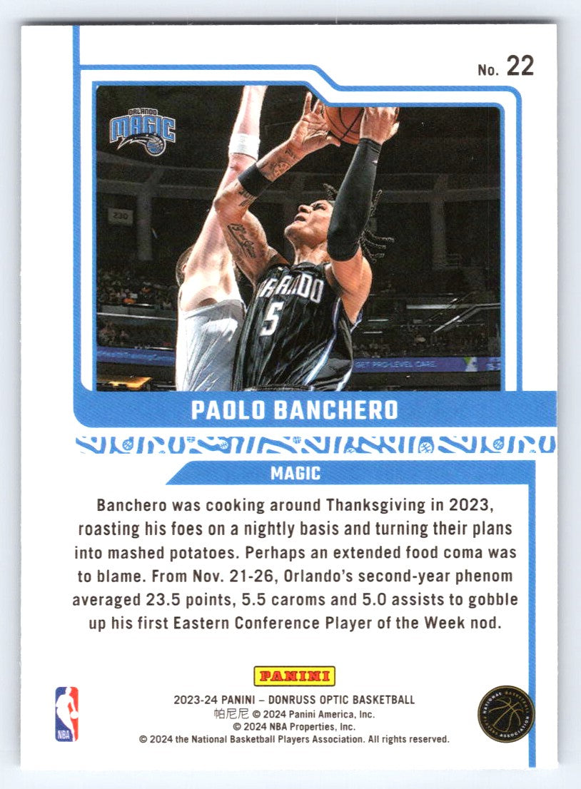 2023-24 Donruss Optic #22 Paolo Banchero Elite Dominators