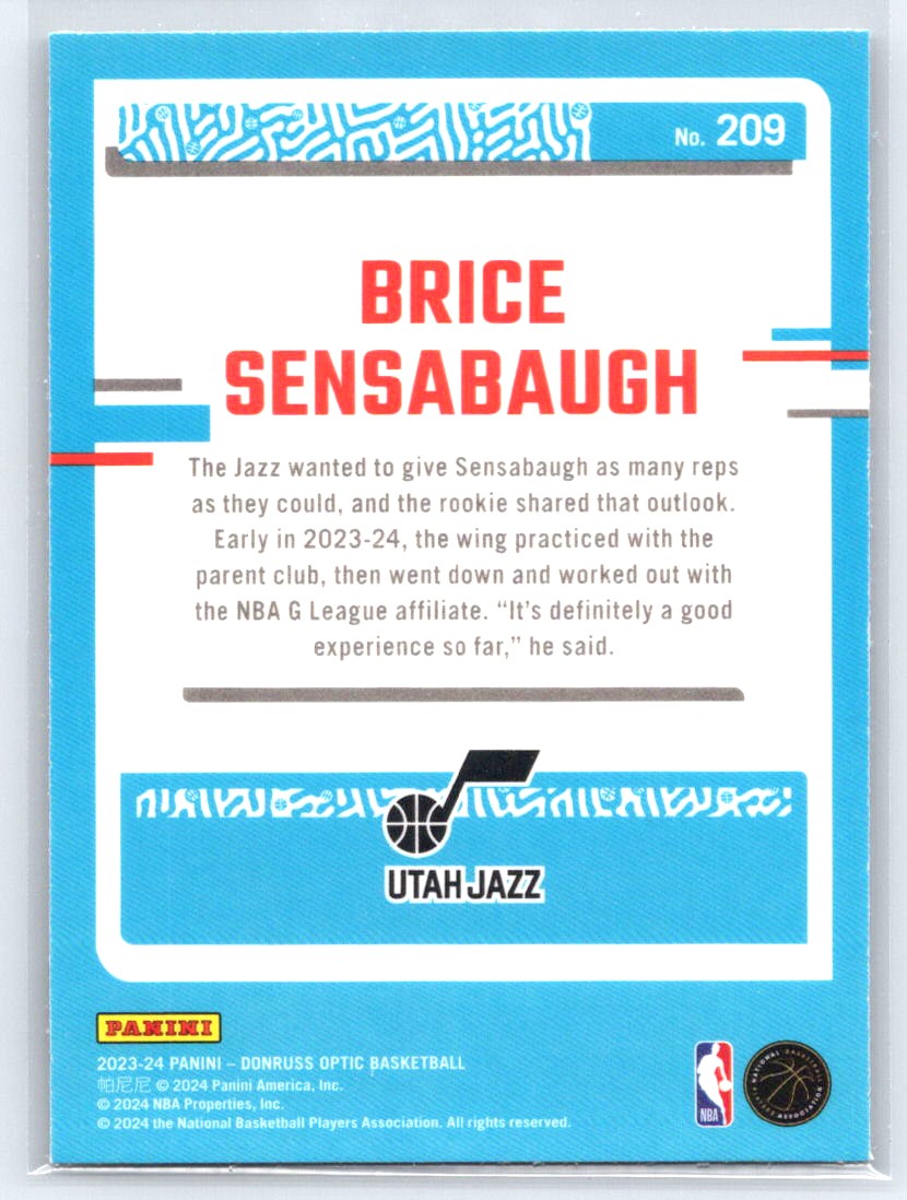 2023-24 Donruss Optic #209 Brice Sensabaugh