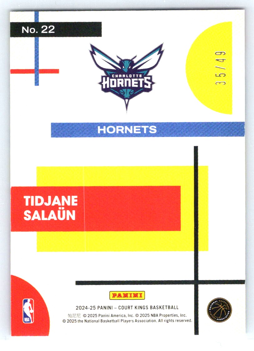 2024-25 Panini Court Kings #22 Tidjane Salaun Modern Strokes Jade #/49