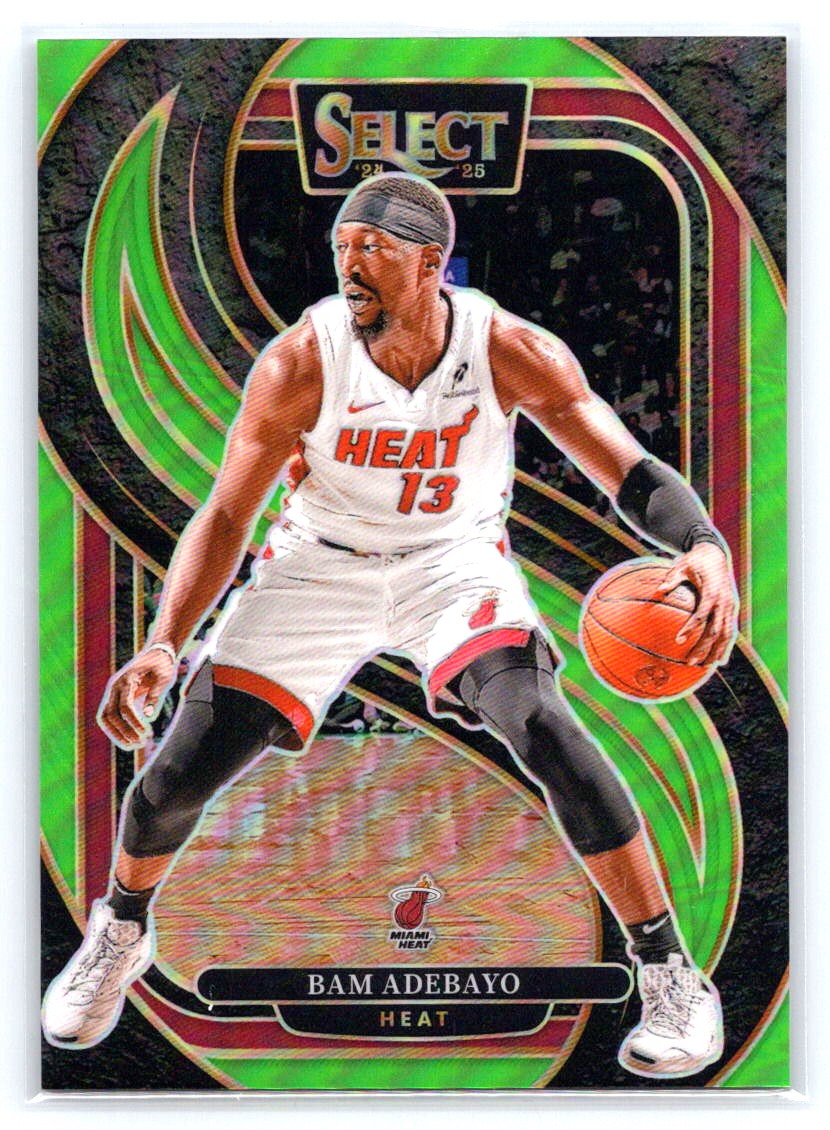 2024-25 Panini Select #163 Bam Adebayo Neon Green Prizm #/75