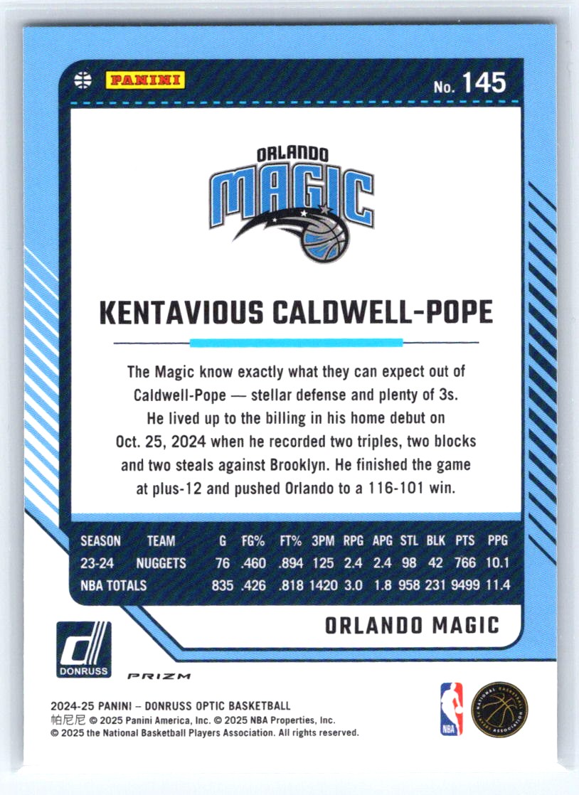 2024-25 Donruss Optic #145 Kentavious Caldwell-Pope Holo