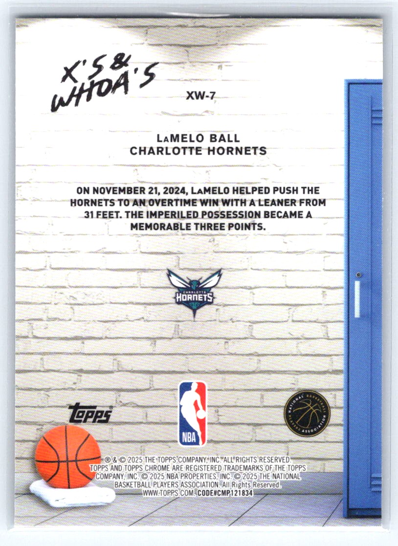 2025-26 Topps Chrome #XW-7 LaMelo Ball X's and Whoa's Blue Refractor #/150