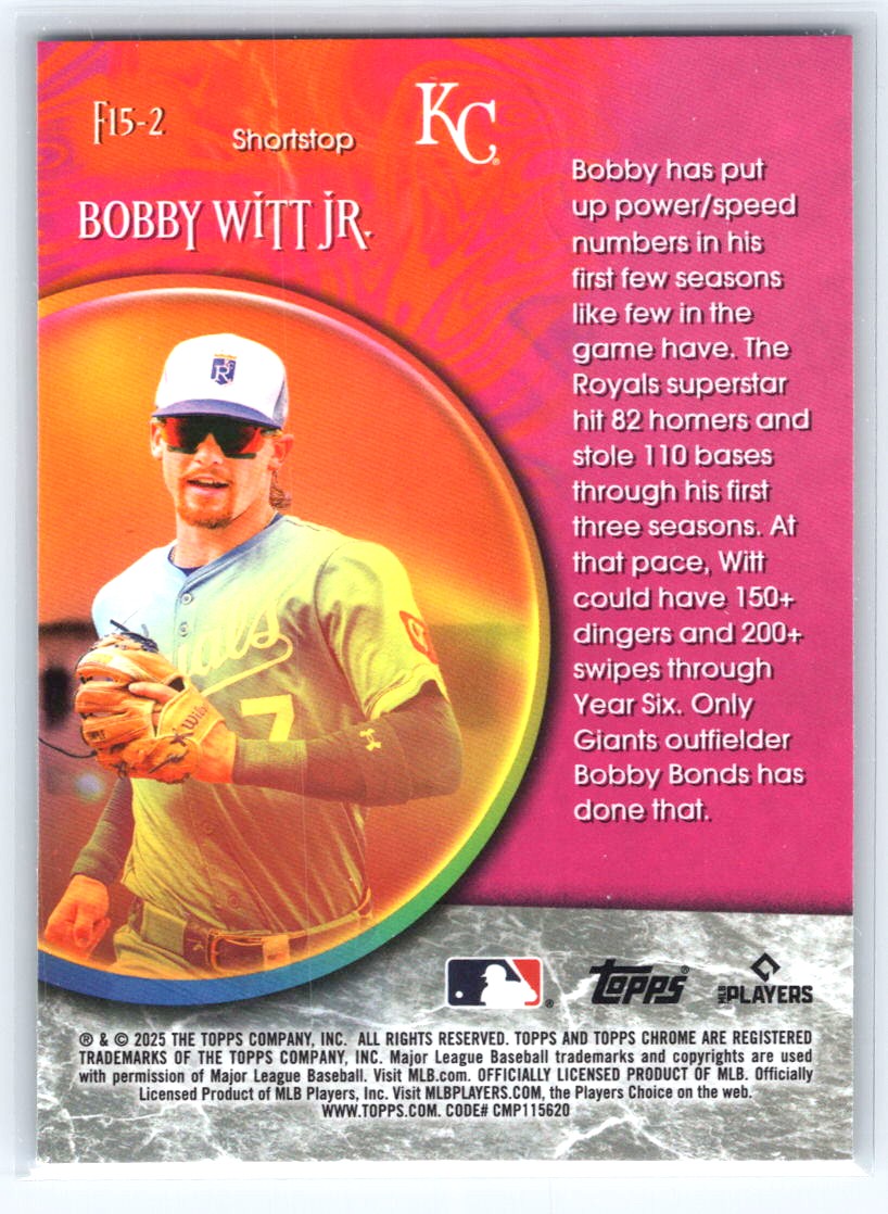 2025 Topps Chrome Update #F15-2 Bobby Witt Jr. Fortune 15