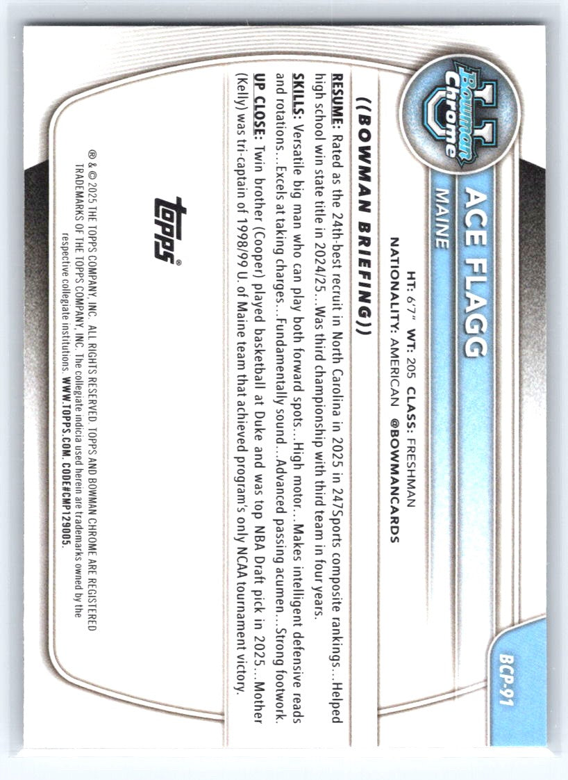 2025-26 Bowman #BCP-91 Ace Flagg Chrome Prospects Reptilian Refractor