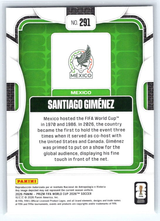 2026 Panini Prizm FIFA World Cup #291 Santiago Gimenez