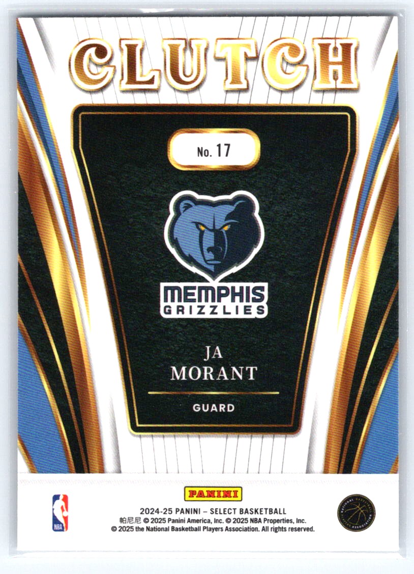 2024-25 Panini Select #17 Ja Morant Clutch